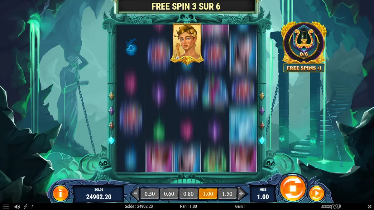 orphée en free spins sur rise of orpheus