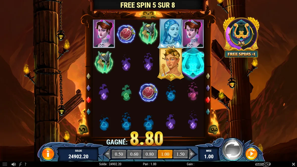 réunion en free spins sur rise of orpheus