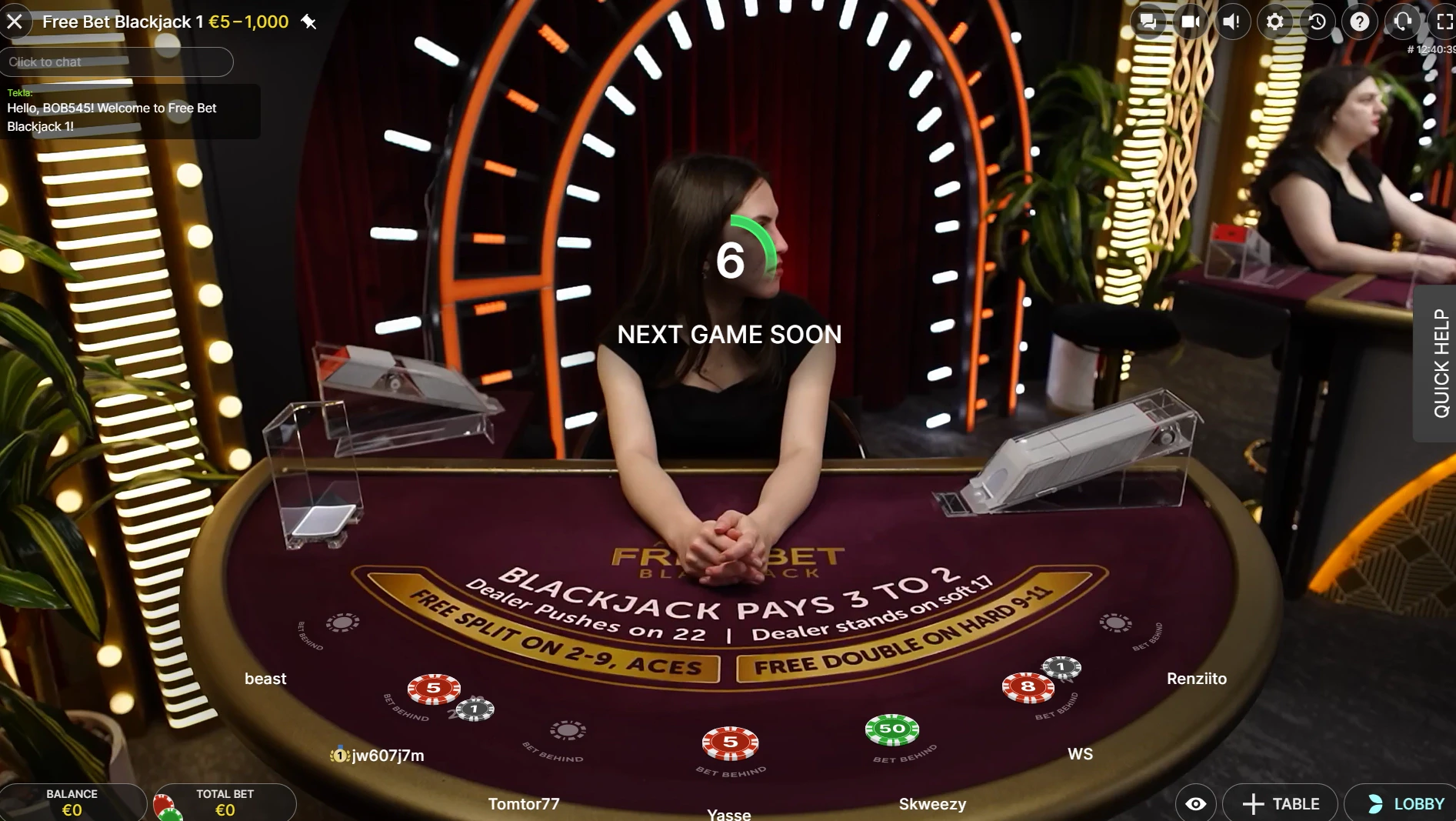 Free Bet Blackjack  