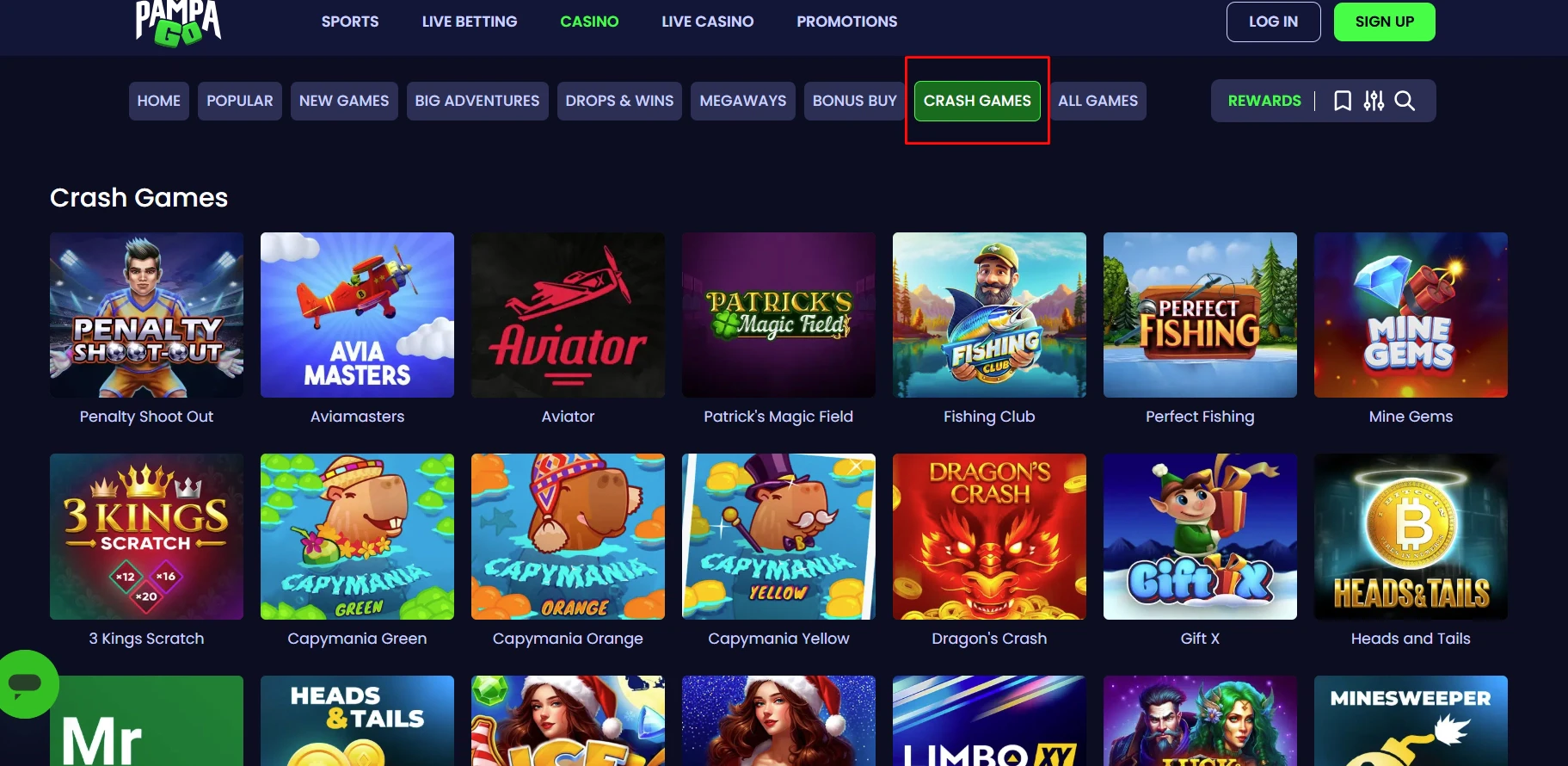 PampaGo Casino Crash Games