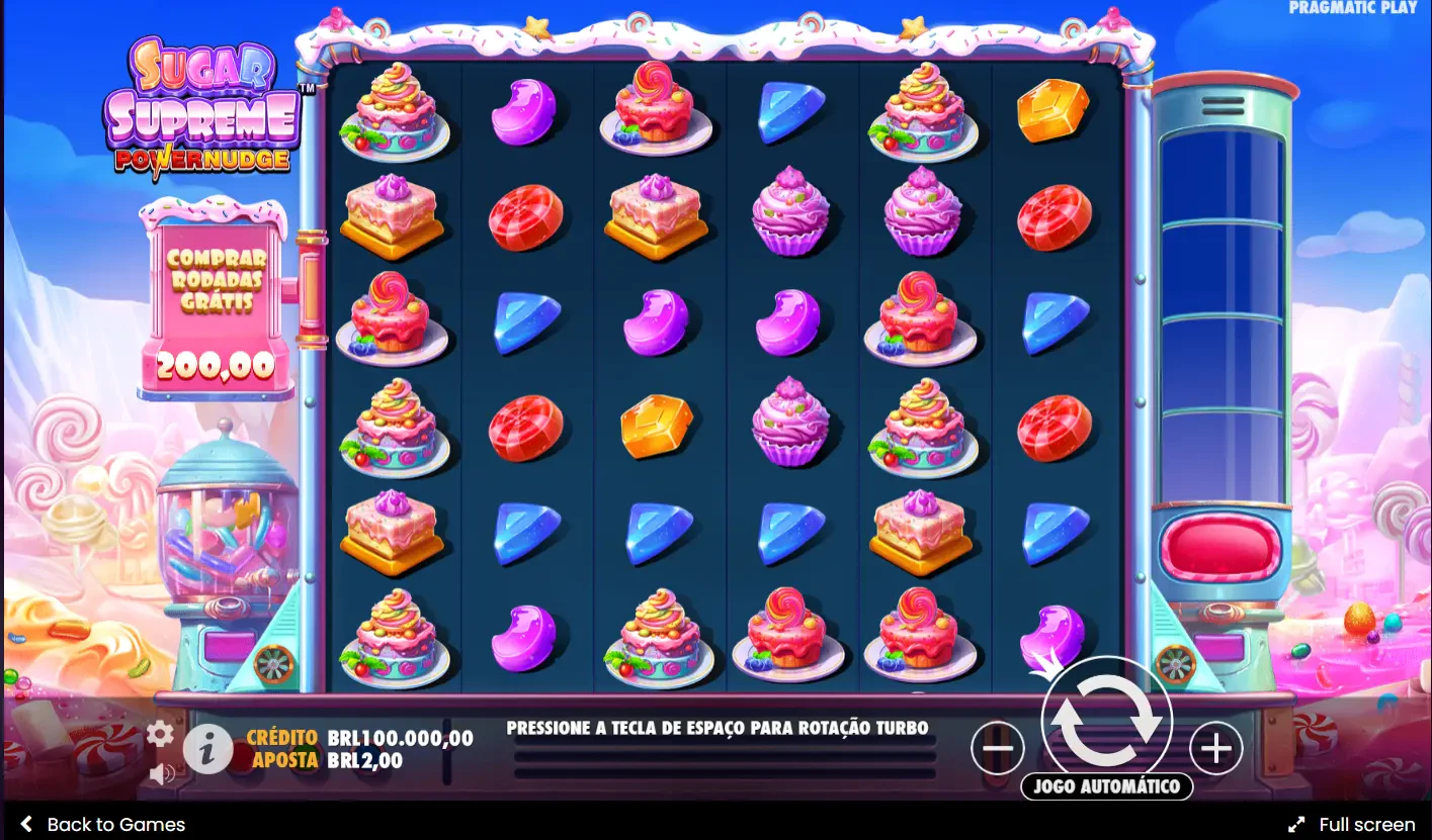 A distribuição do slot funciona da seguinte forma: seis colunas e seis linhas.