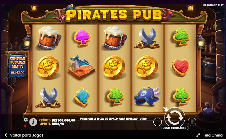 A organização do slot funciona da seguinte forma: cinco colunas e três linhas.
