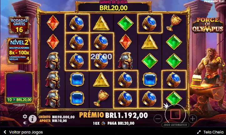 Confira qual é a tela durante as rodadas grátis.