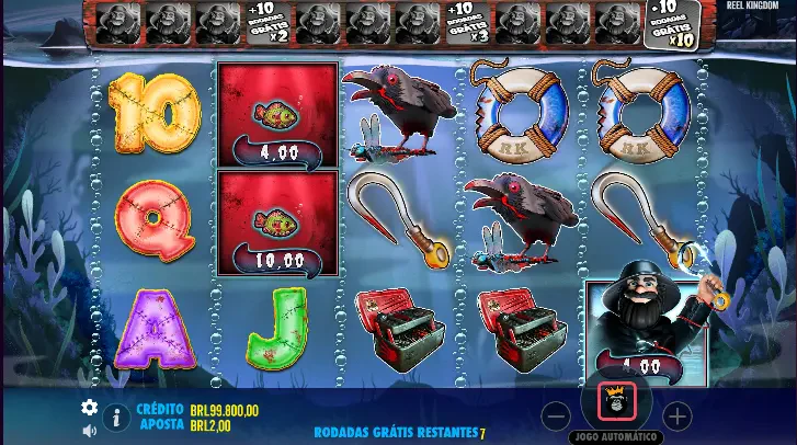 Confira qual é a tela durante as rodadas grátis.
