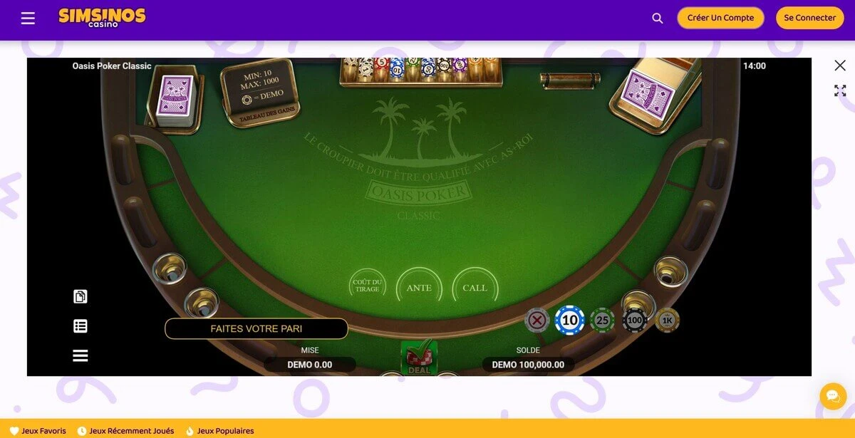 oasis poker classic
