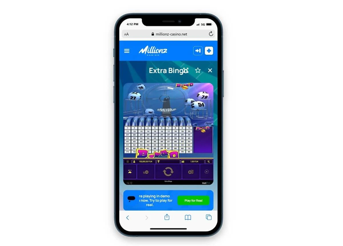 extra bingo sur mobile