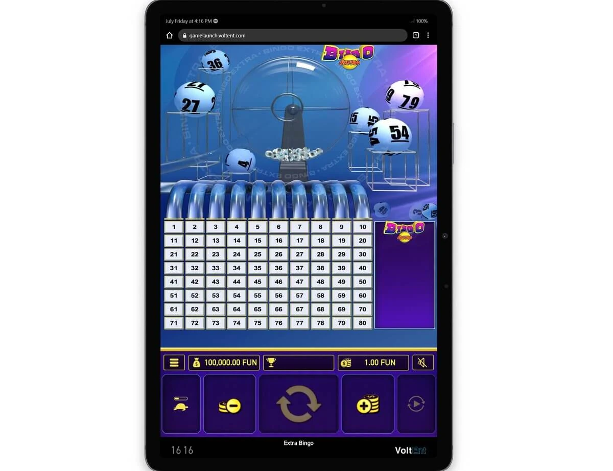 extra bingo sur tablette