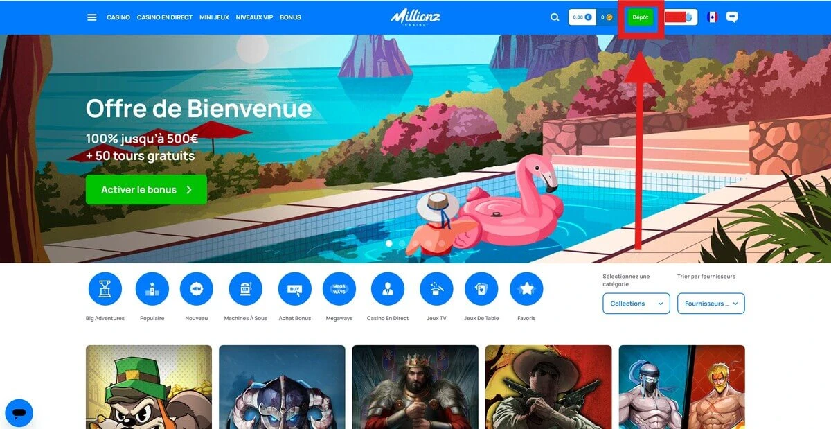dépôt millionz