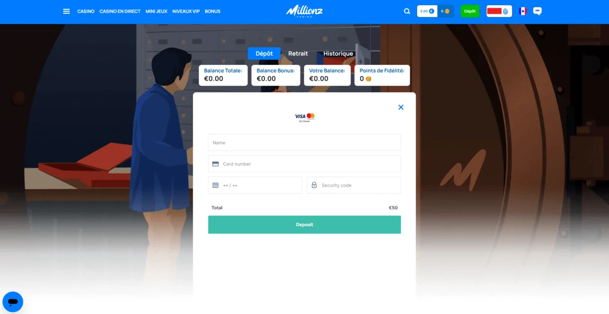 millionz carte bancaire