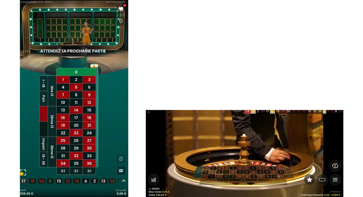 roulette sur mobile