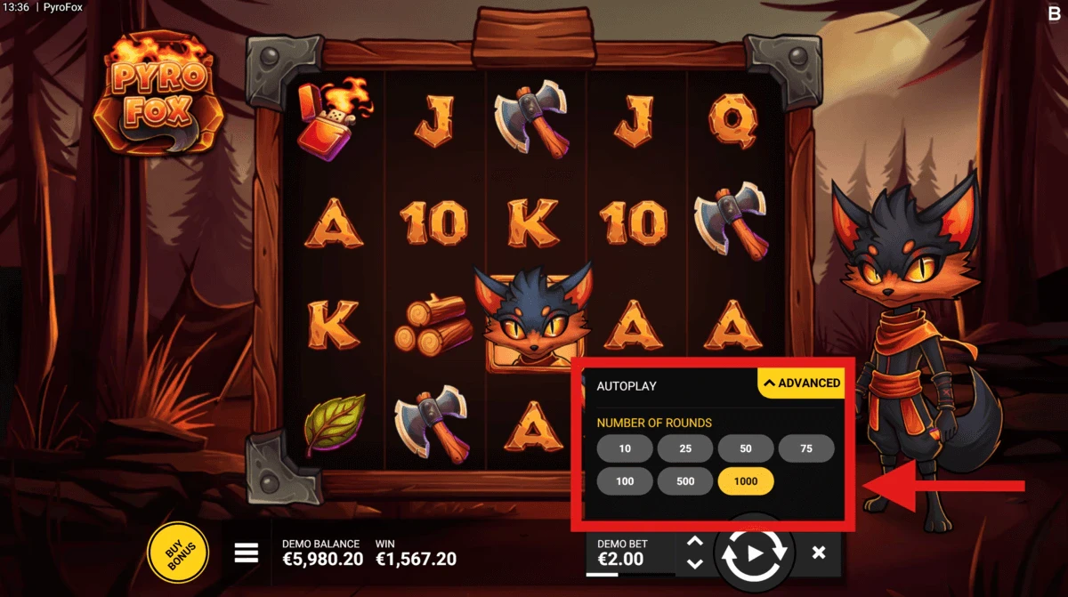 mode auto spin pyrofox