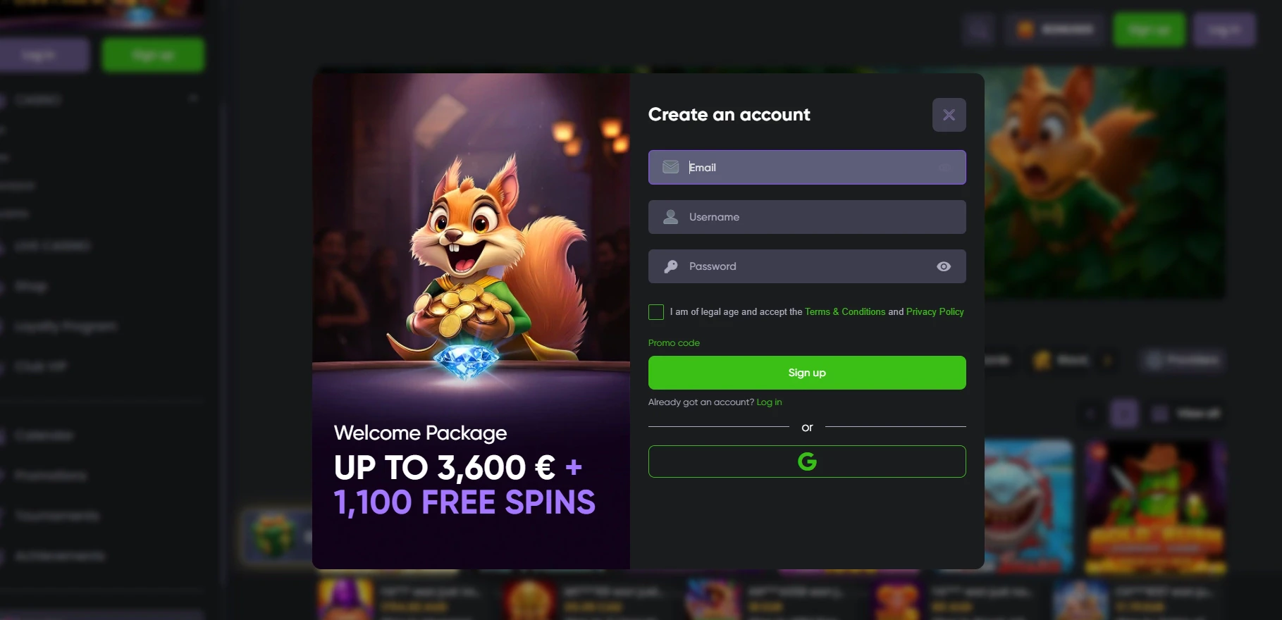 Spinline Casino Registration