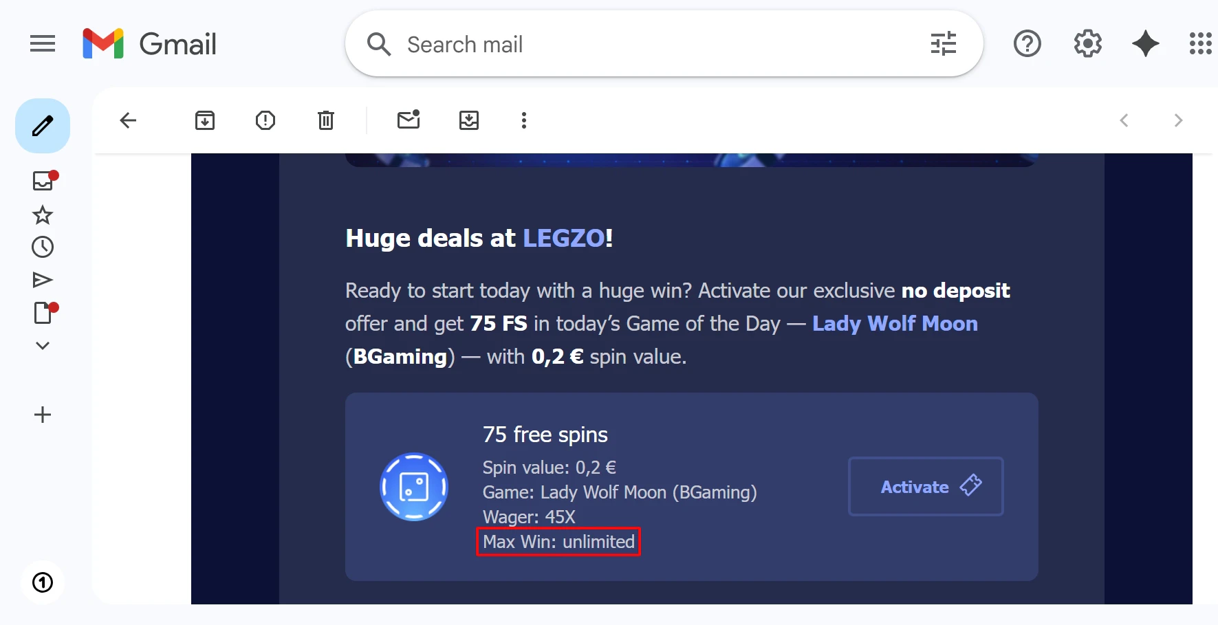 Legzo Unlimited Max Win