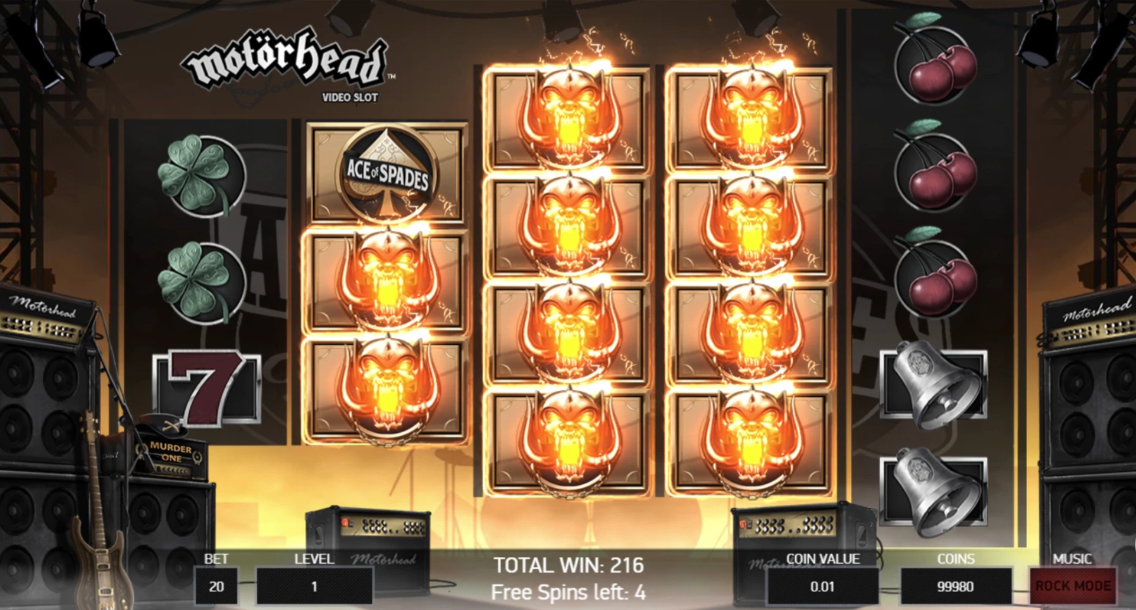 Motorhead Free Spins Bonus