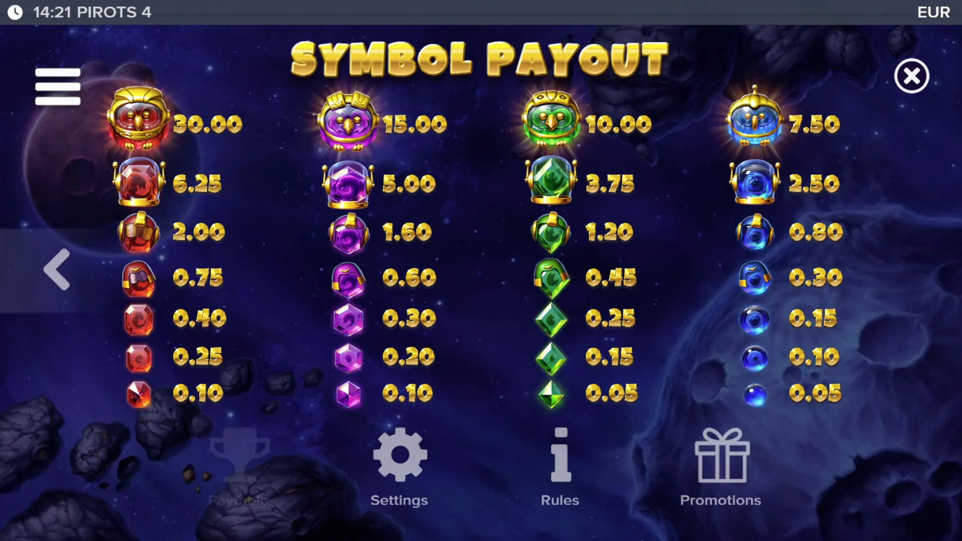 paiement des symboles