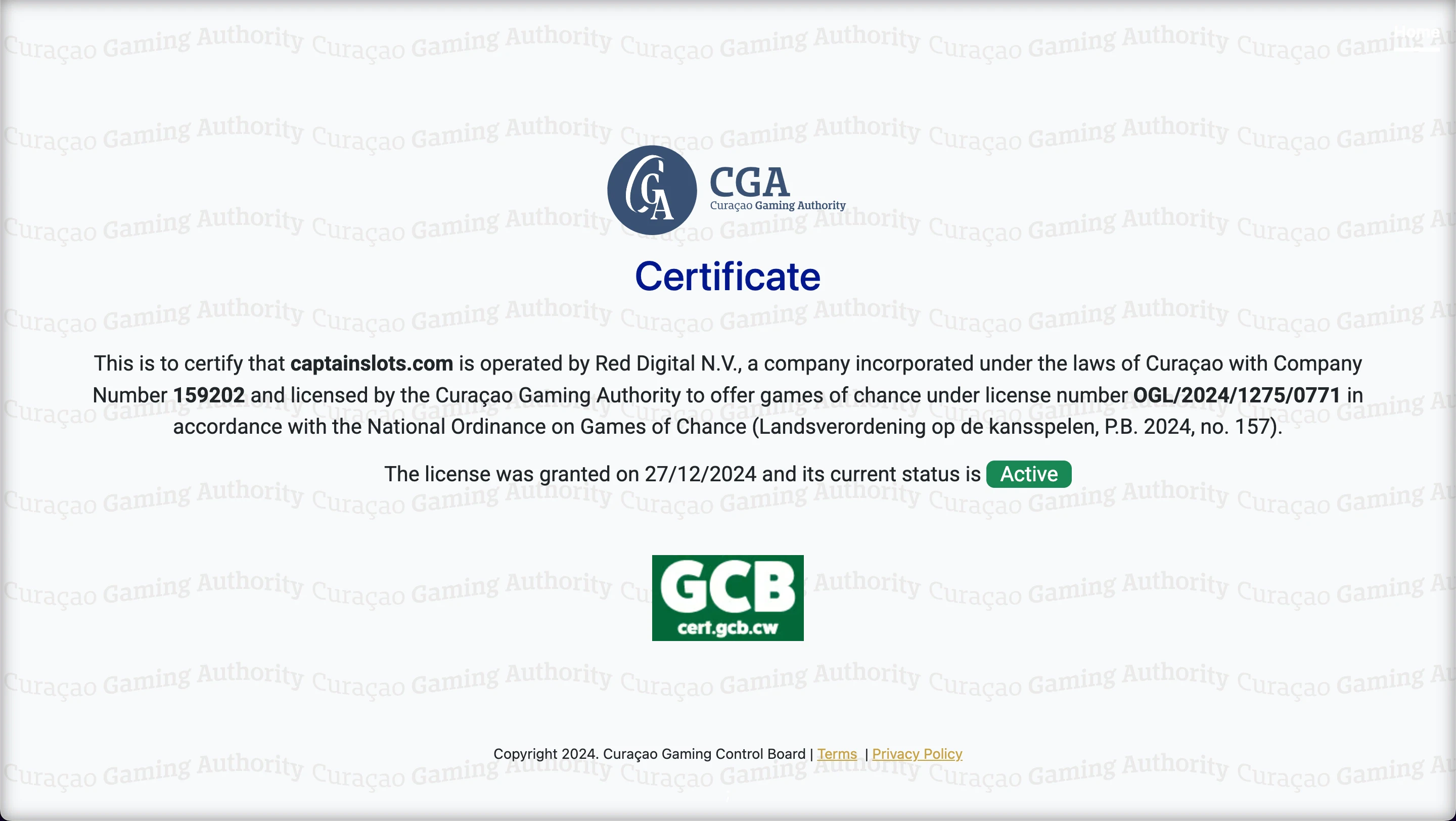 licence captain slots
