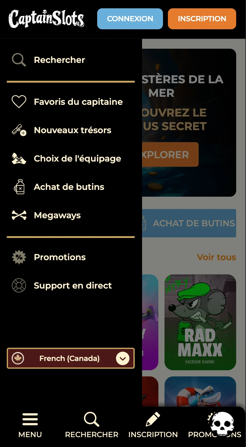 mobile captain slots