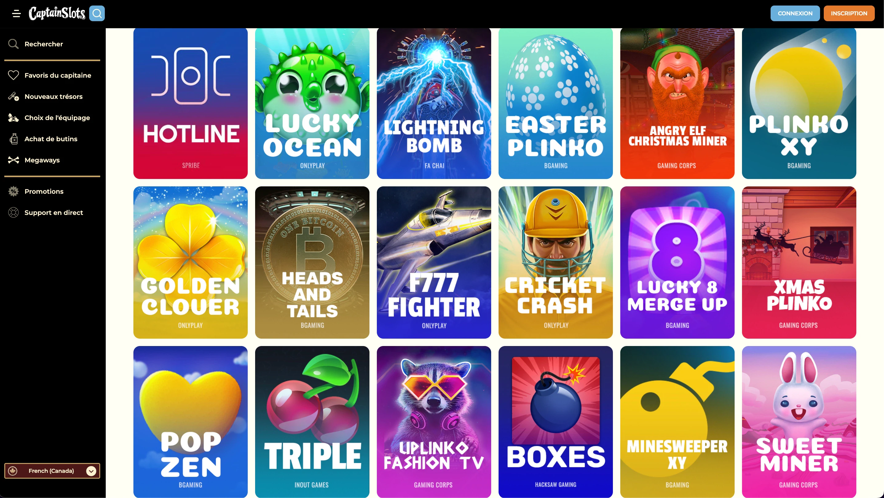 mini jeux captain slots