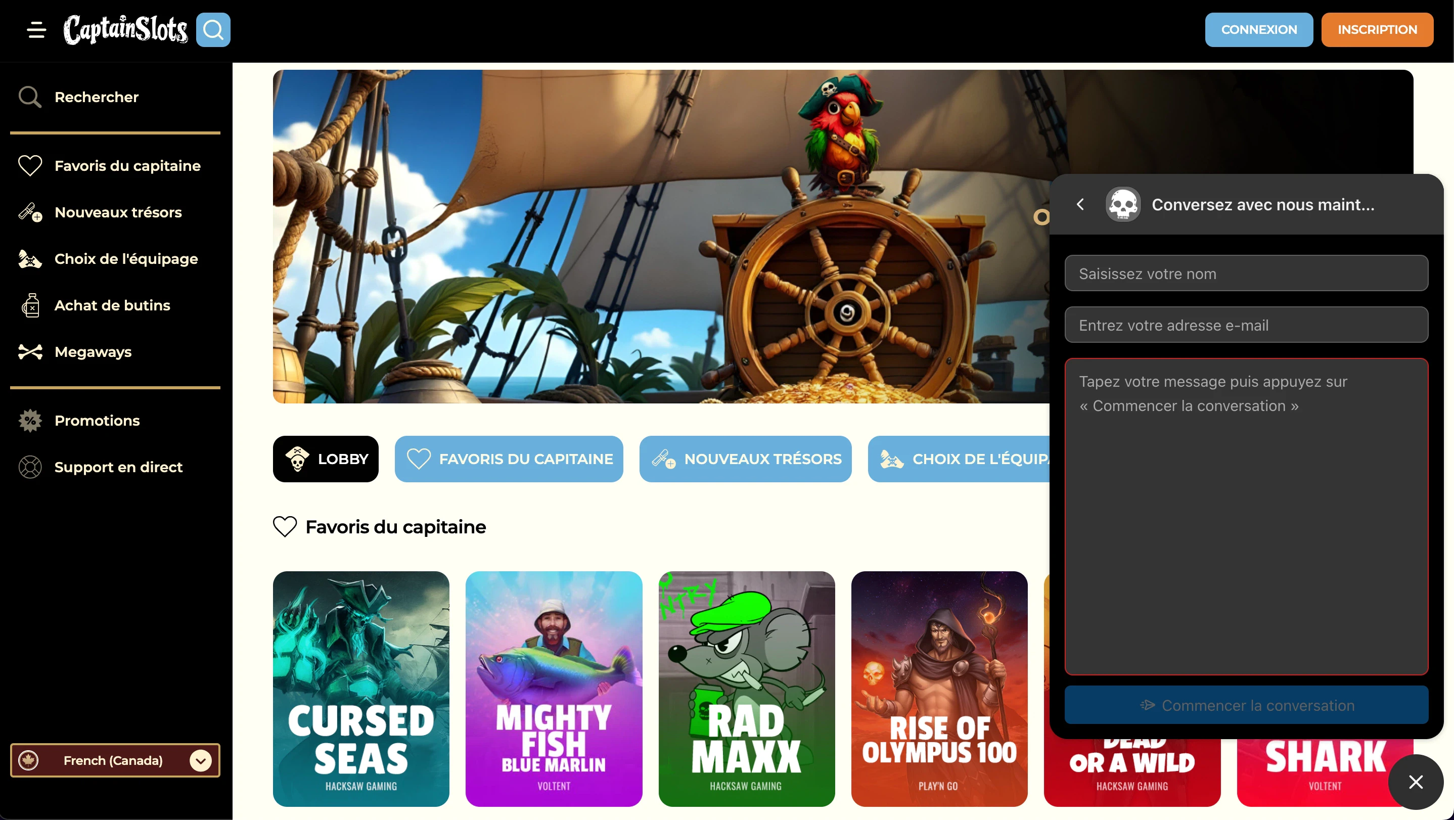 service client captain slots