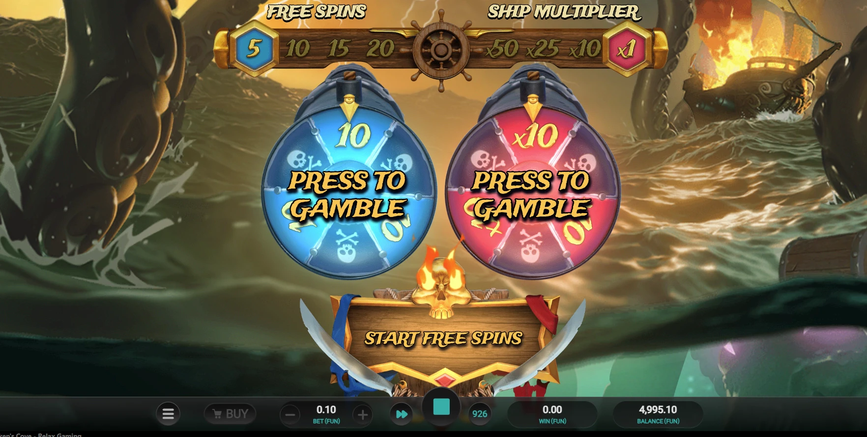 Kraken's Cove Free Spins