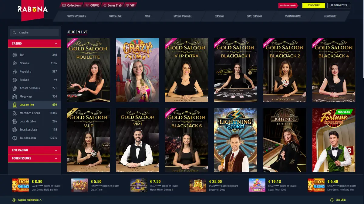 live casino sur rabona