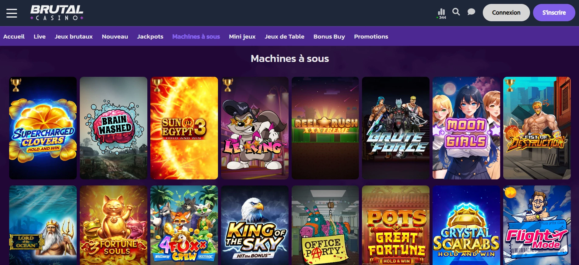 Les machines à sous de Brutal Casino