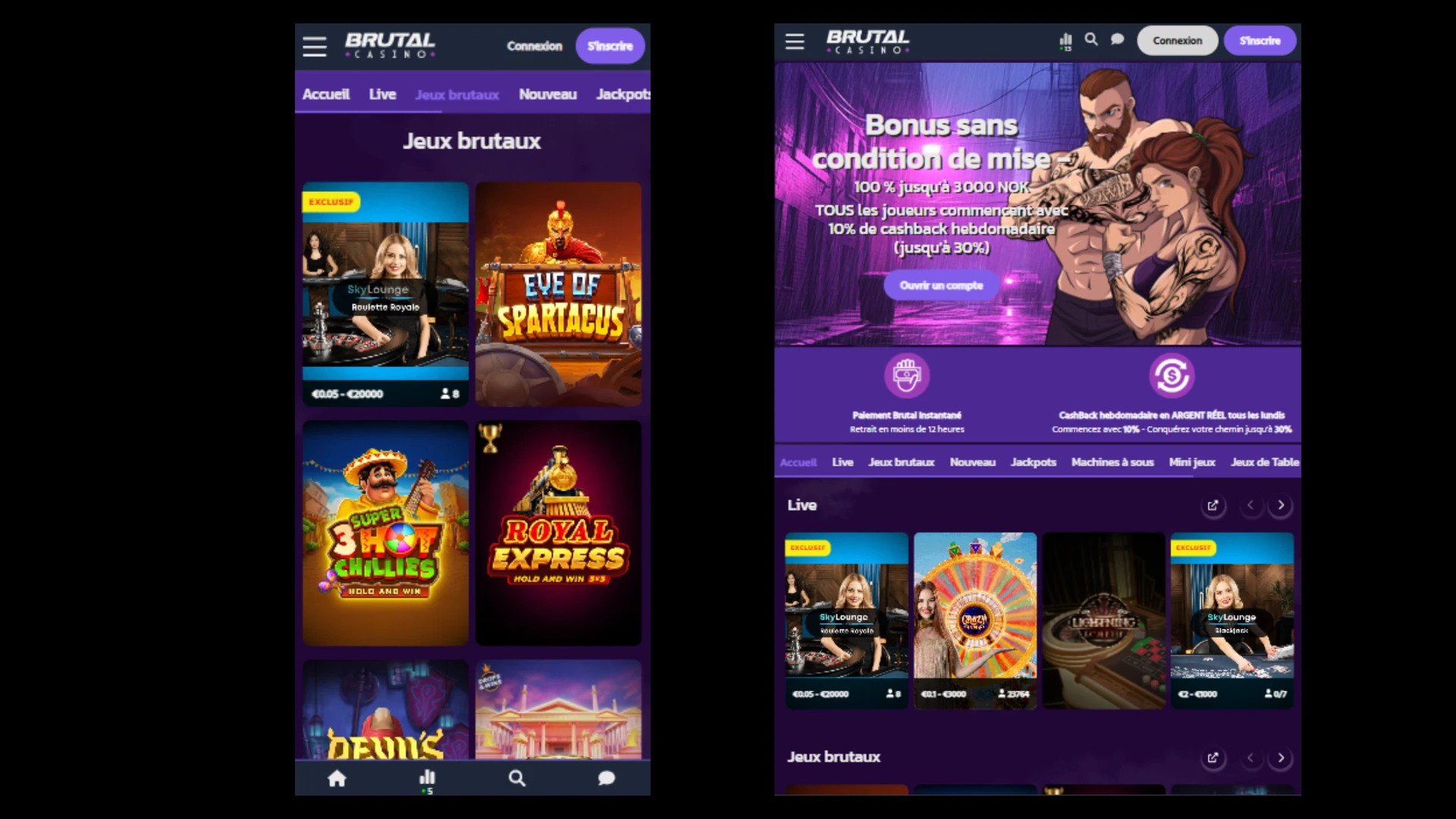 Brutal Casino sur iPhone 14 Pro Max et iPad Air