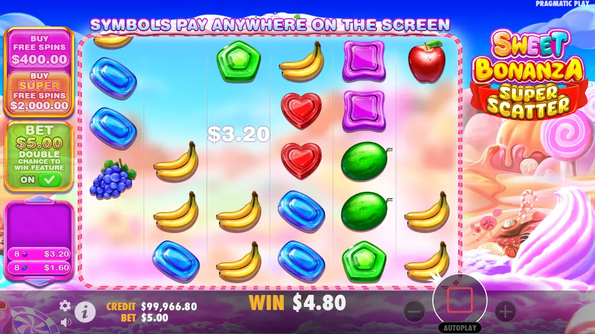 cascade sur sweet bonanza super scatter