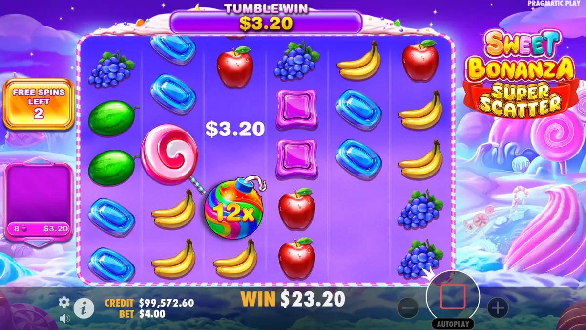 multiplicateurs sur sweet bonanza super scatter