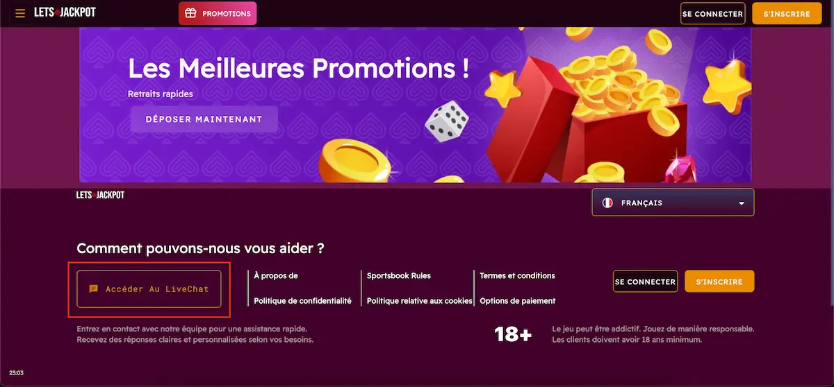 lets jackpot live chat