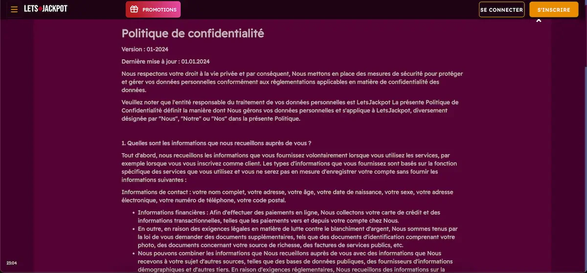 lets jackpot sécurité
