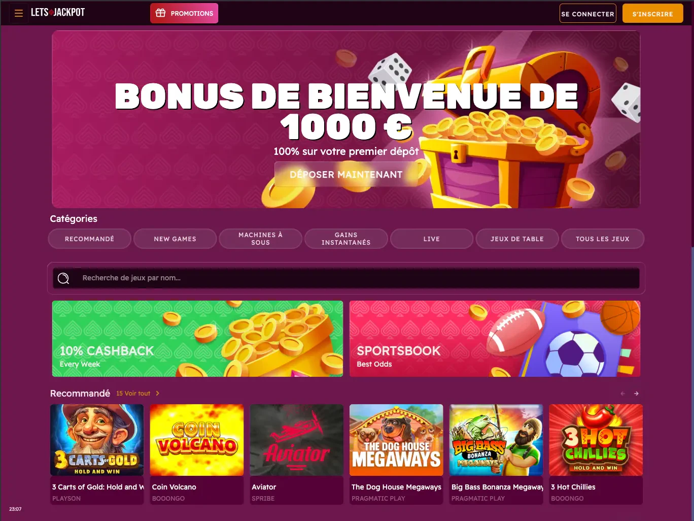 lets jackpot tablette