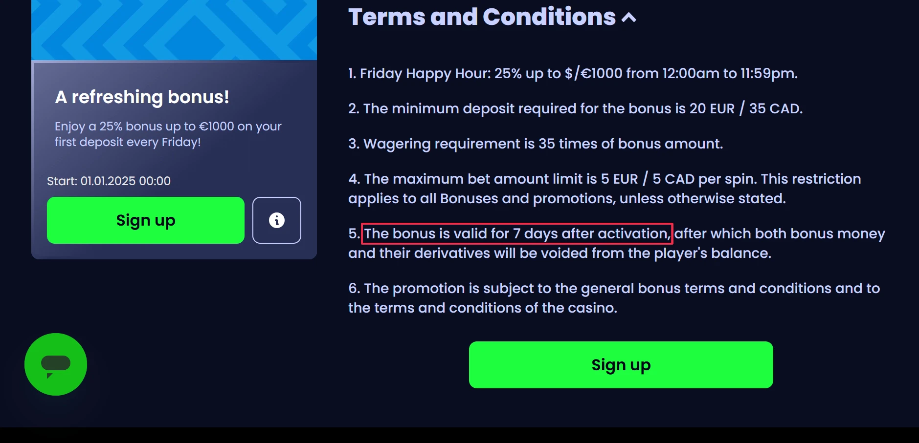 PampaGo Bonus Validity