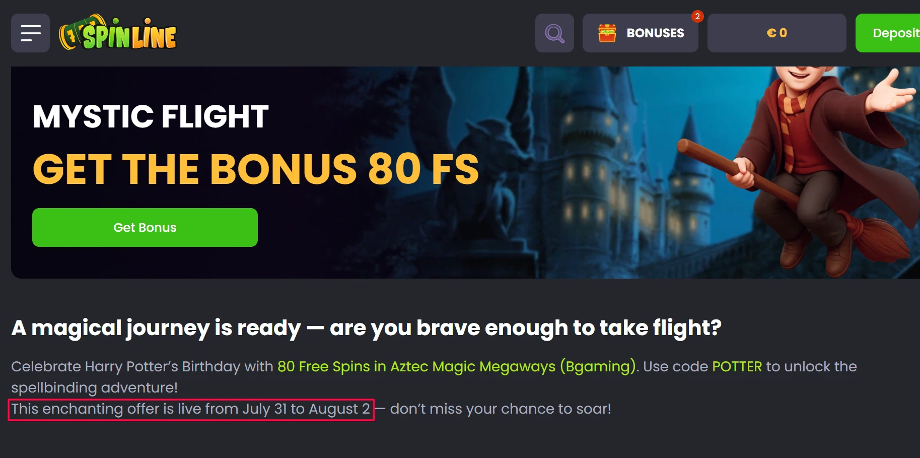 Spinline Casino Bonus Expiry Date
