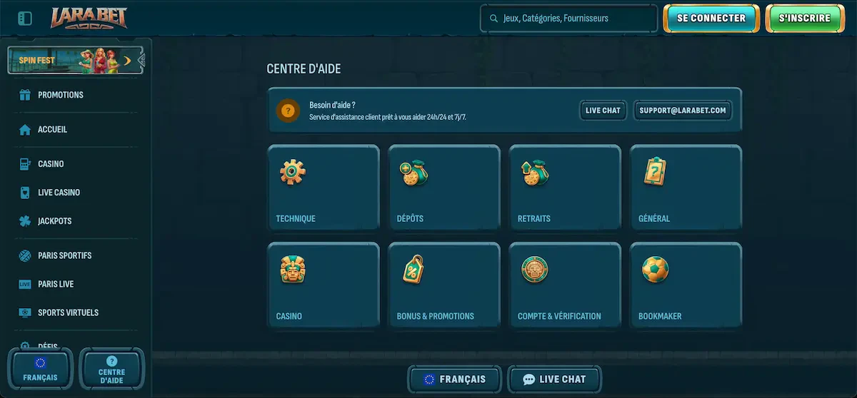 larabet support client