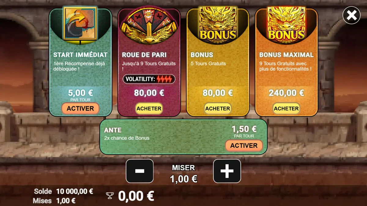 bonus buy sur reel warriors