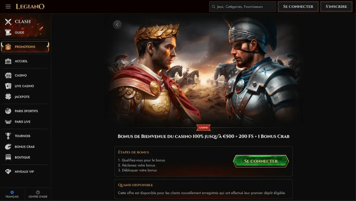 bonus casino legiano