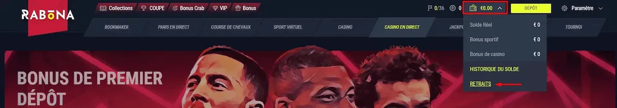 Retrait Rabona Casino