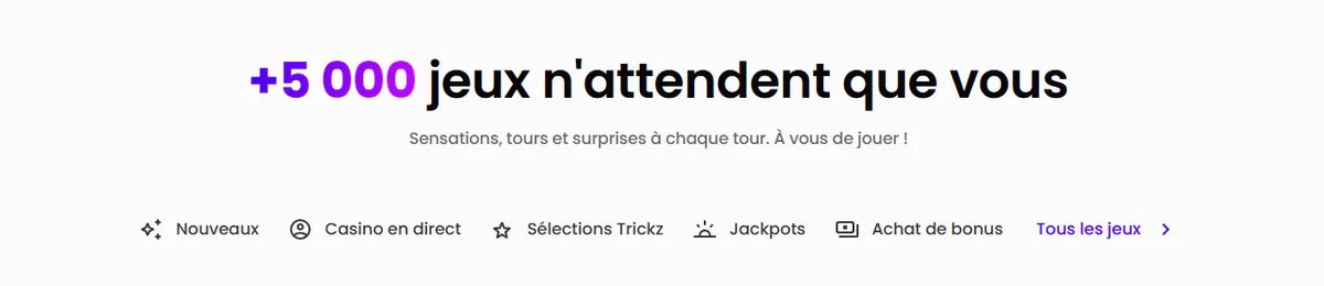 nombre de jeux sur trickz