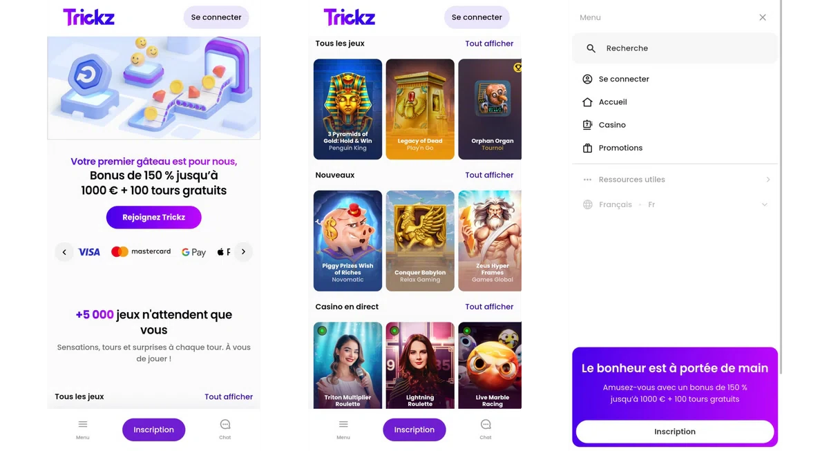 trickz sur mobile
