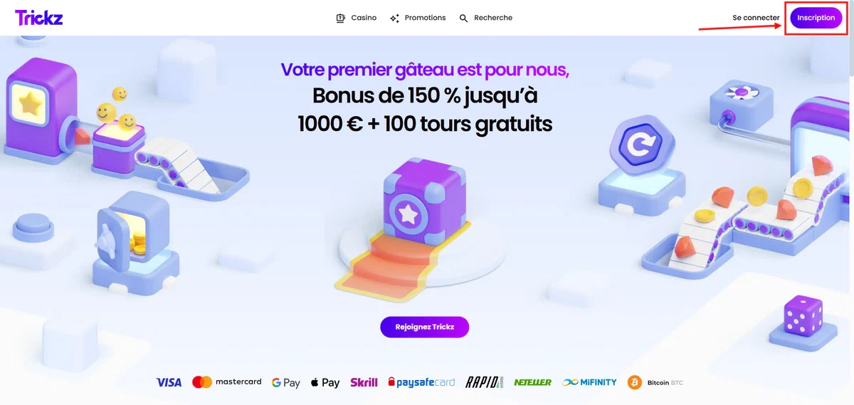 inscription sur trickz 1