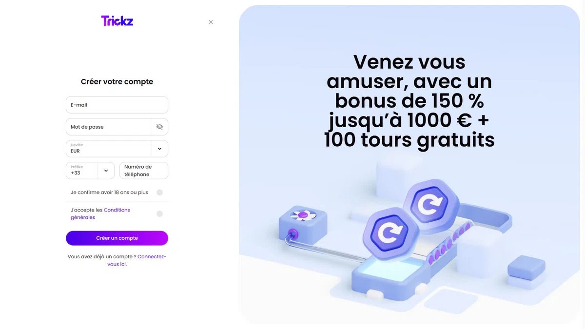 inscription sur trickz 2