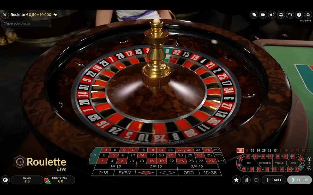 déroulé d'une partie roulette