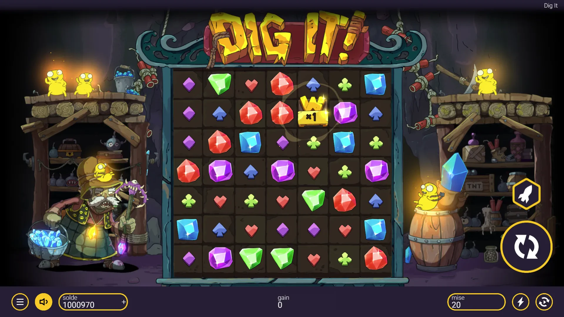 jeu de base sur dig it!
