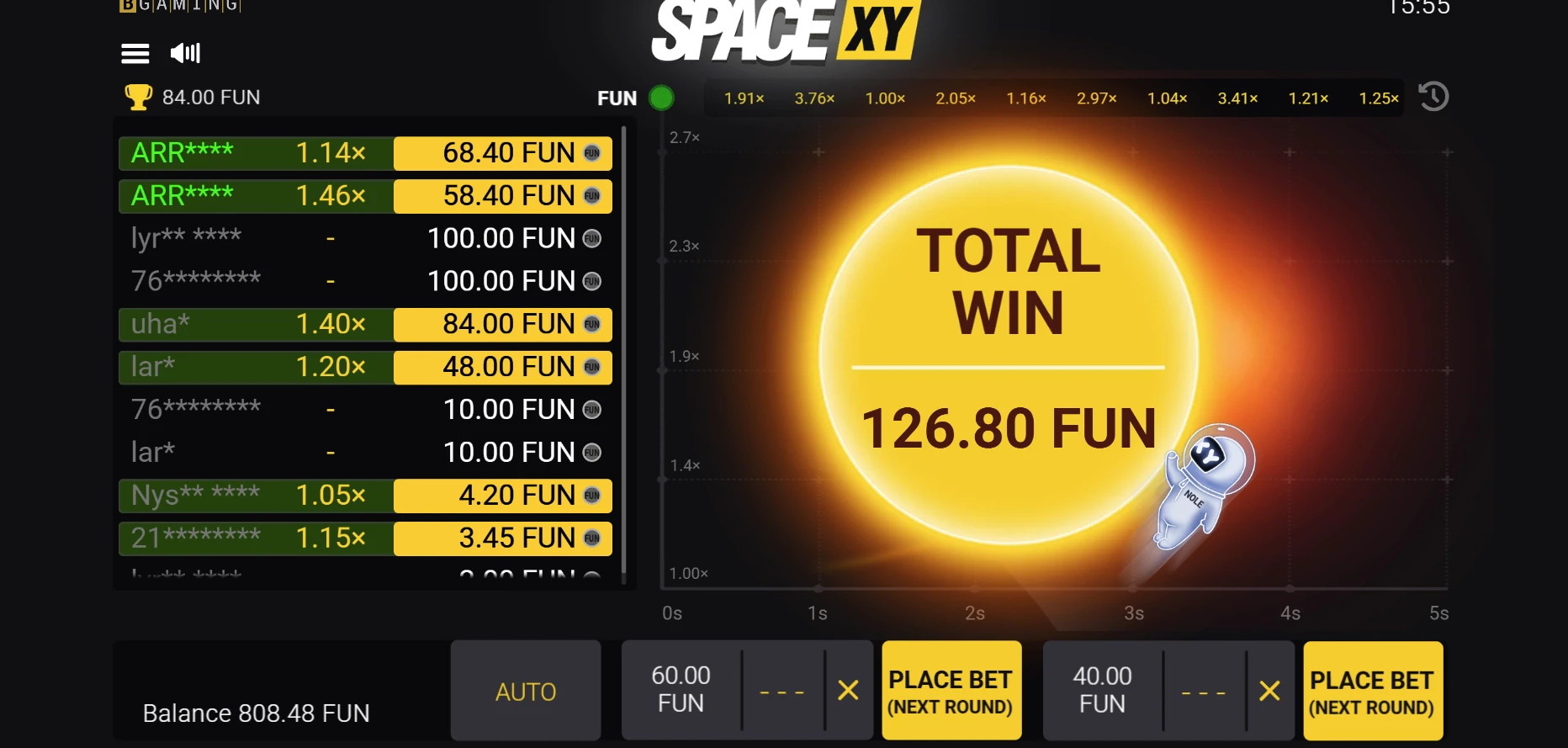 Space XY Total Payout