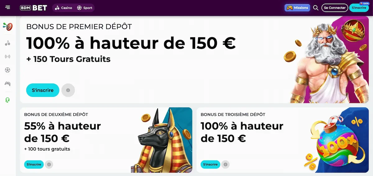 bonus de bienvenue bdmbet