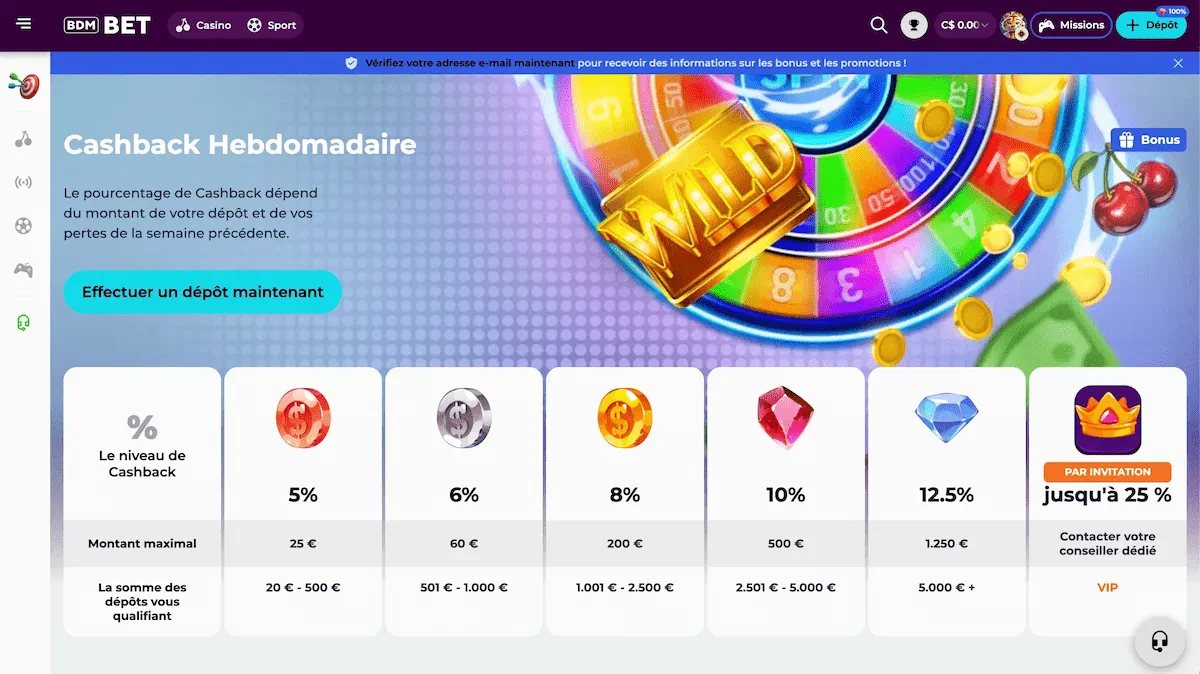 cashback bdmbet