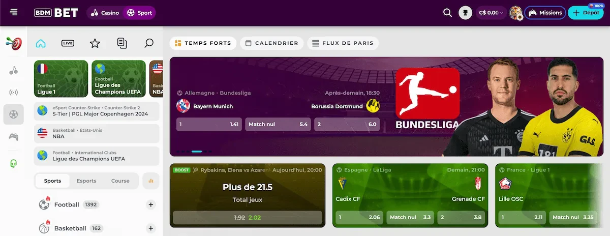 paris sportifs bdmbet