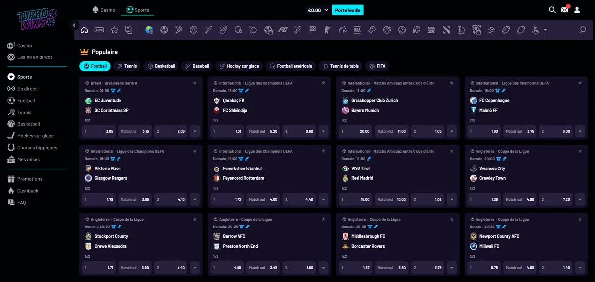 paris sportifs sur turbo wins