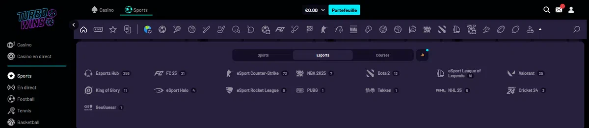 esport sur turbo wins